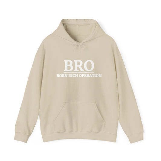 Hooded Sweatshirt - OG B.R.O. Hoodie -White-Logo