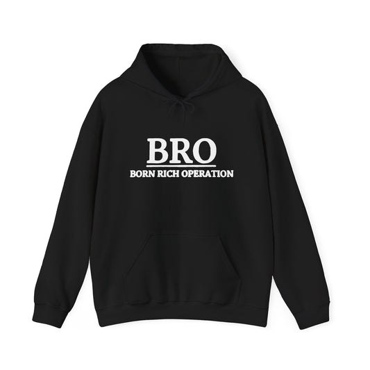 Hooded Sweatshirt - OG B.R.O. Hoodie -White-Logo