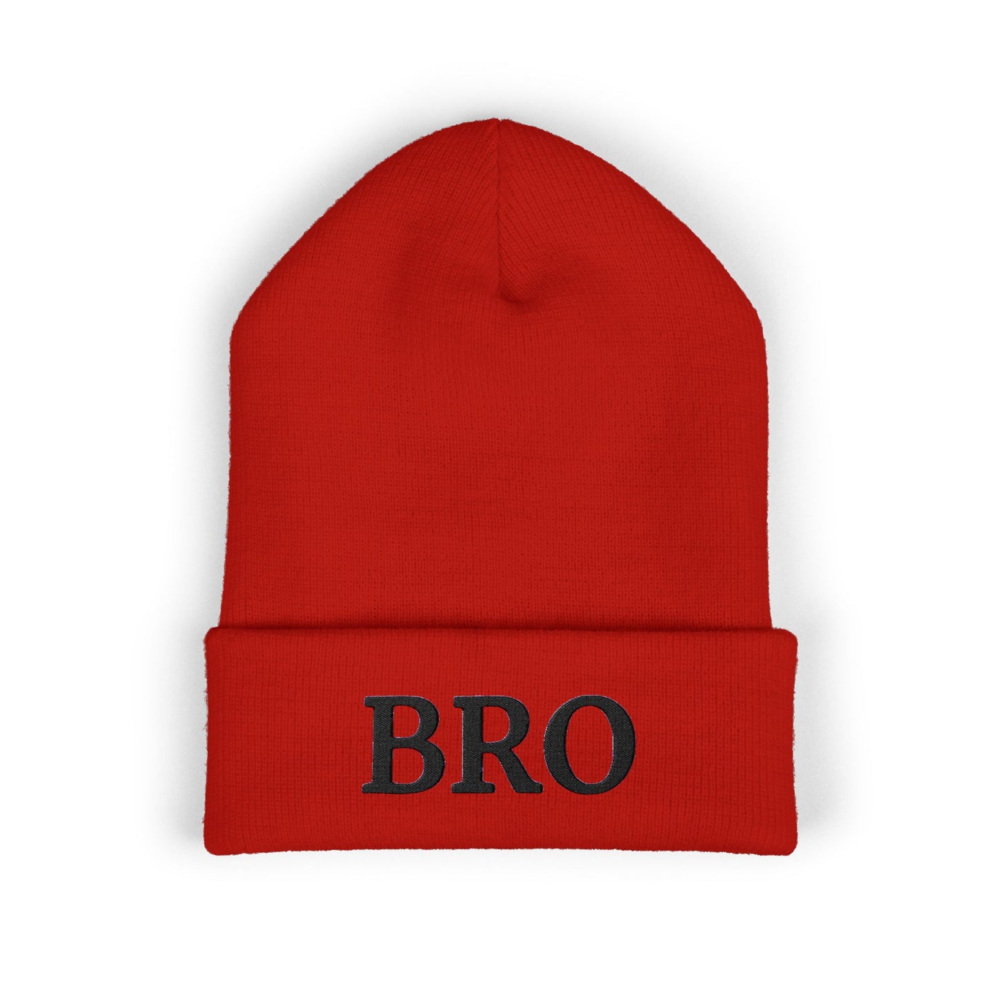 Black-Logo-Embroidered BRO Beanie
