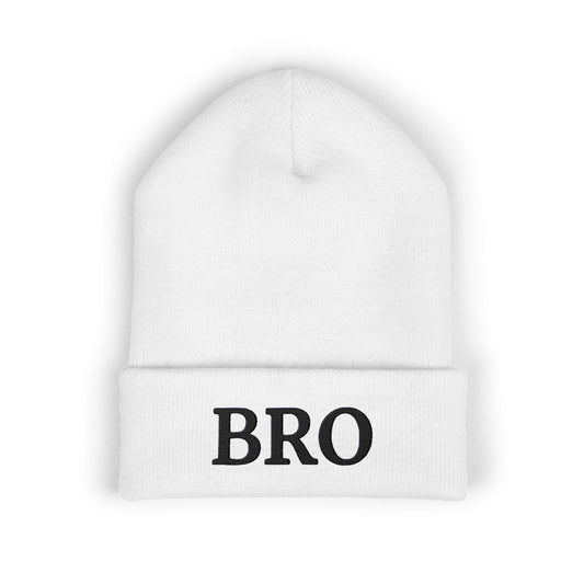 Black-Logo-Embroidered BRO Beanie