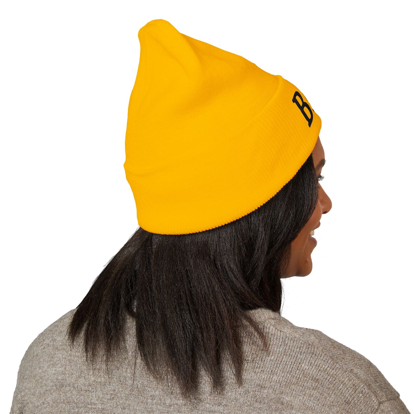 Black-Logo-Embroidered BRO Beanie