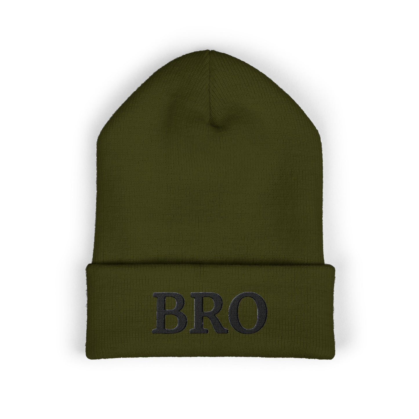 Black-Logo-Embroidered BRO Beanie