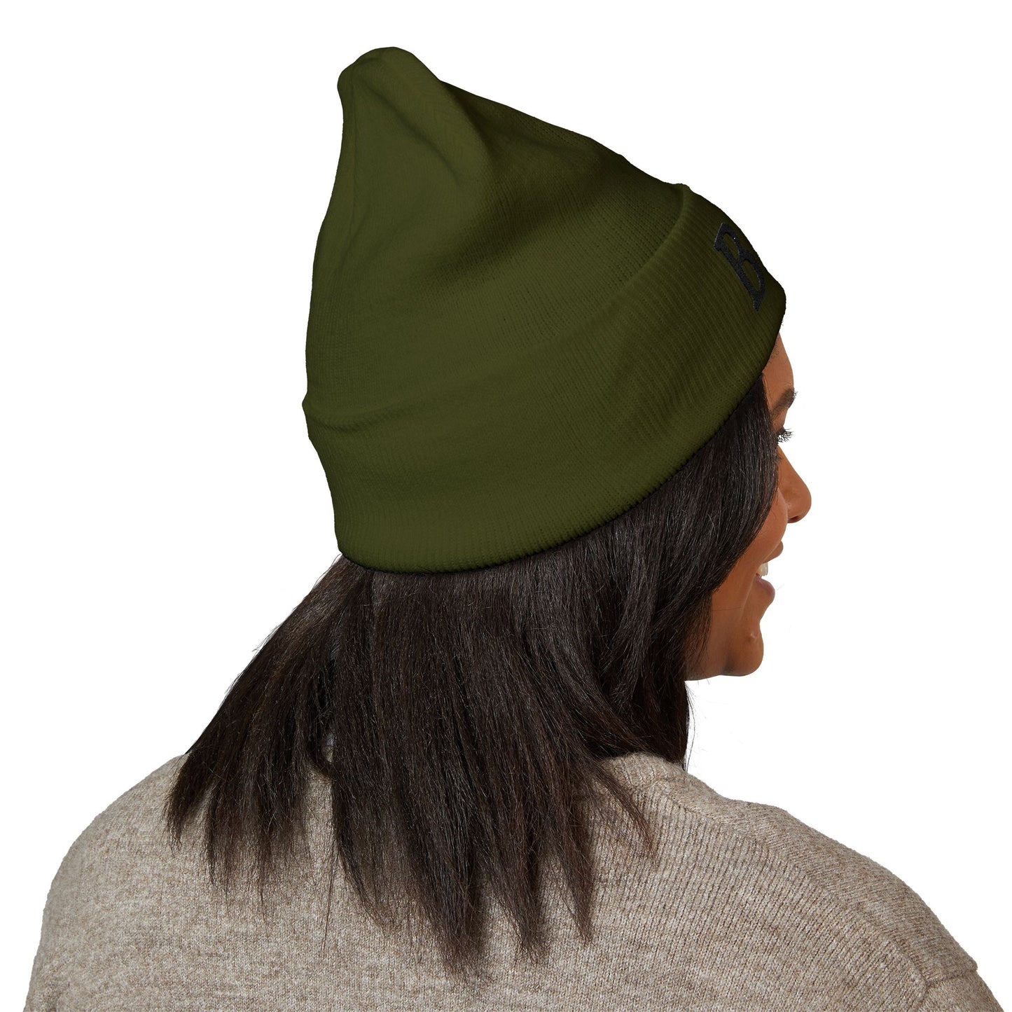 Black-Logo-Embroidered BRO Beanie