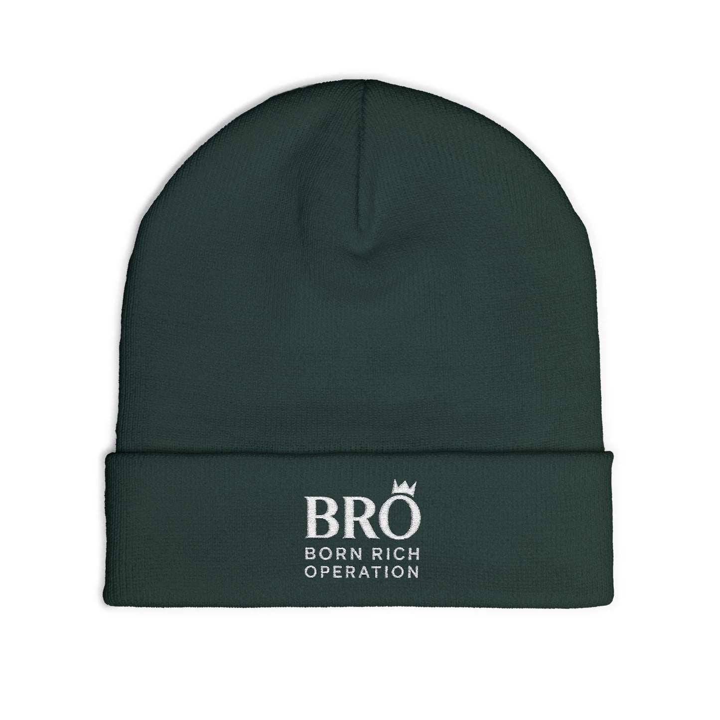 White Logo BRO Embroidery, Winter Hat