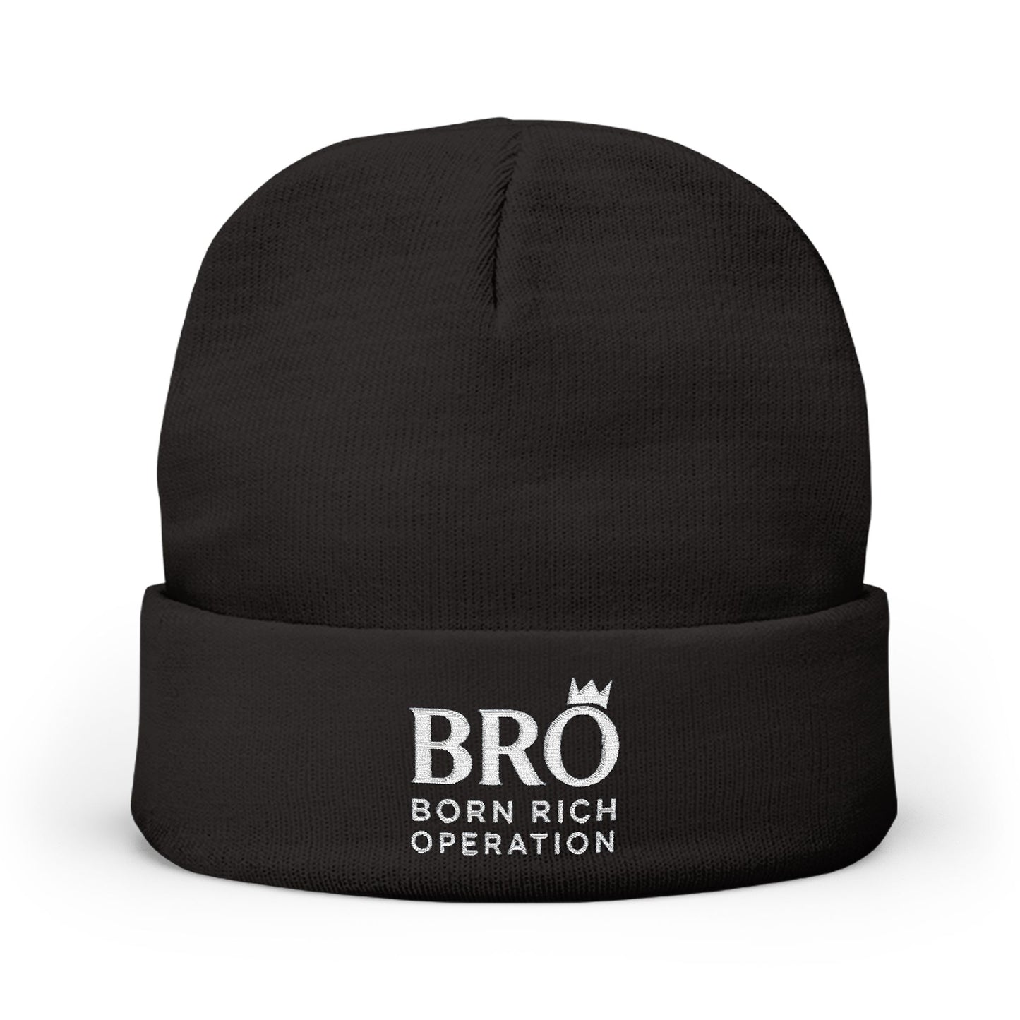 White Logo BRO Embroidery, Winter Hat