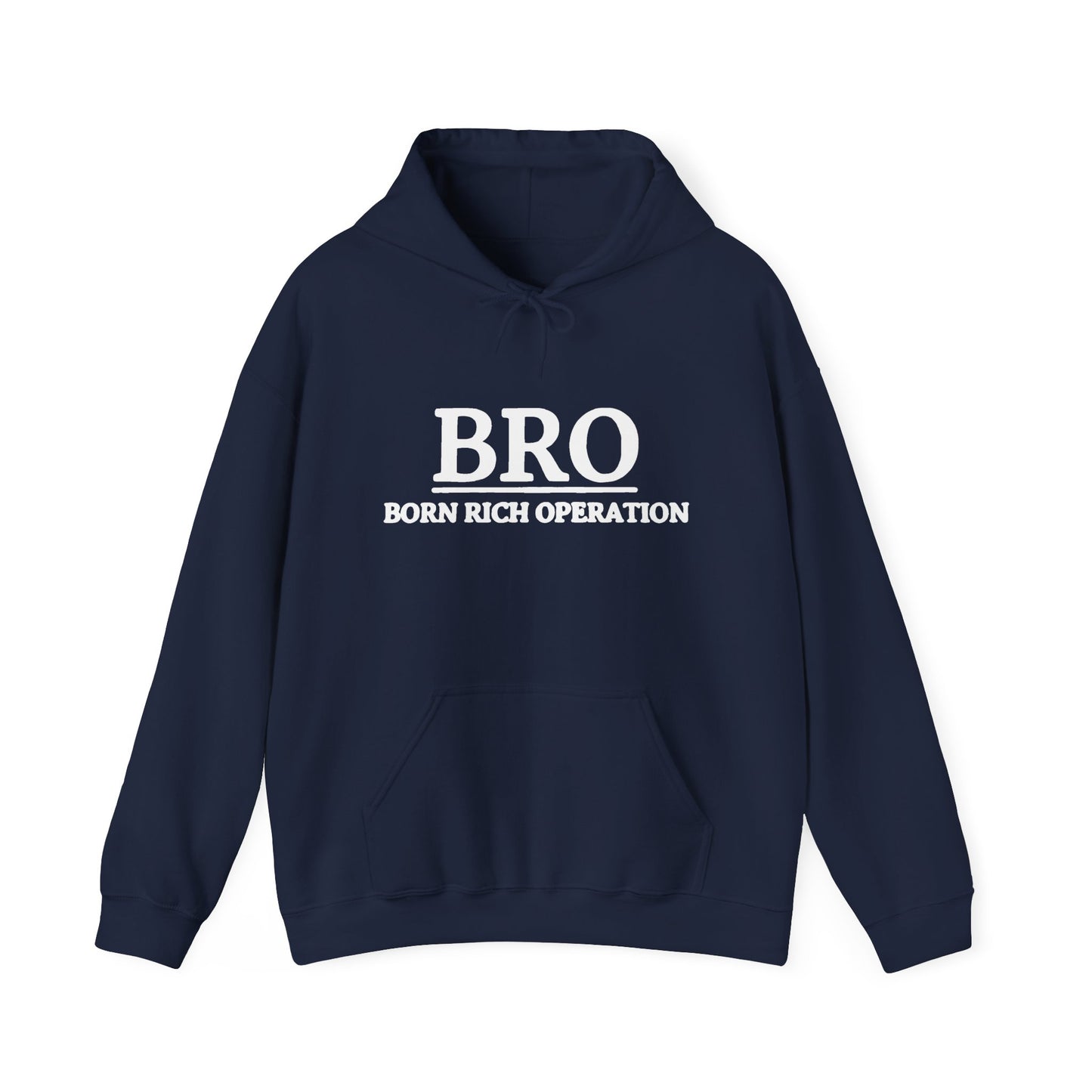 Hooded Sweatshirt - OG B.R.O. Hoodie -White-Logo