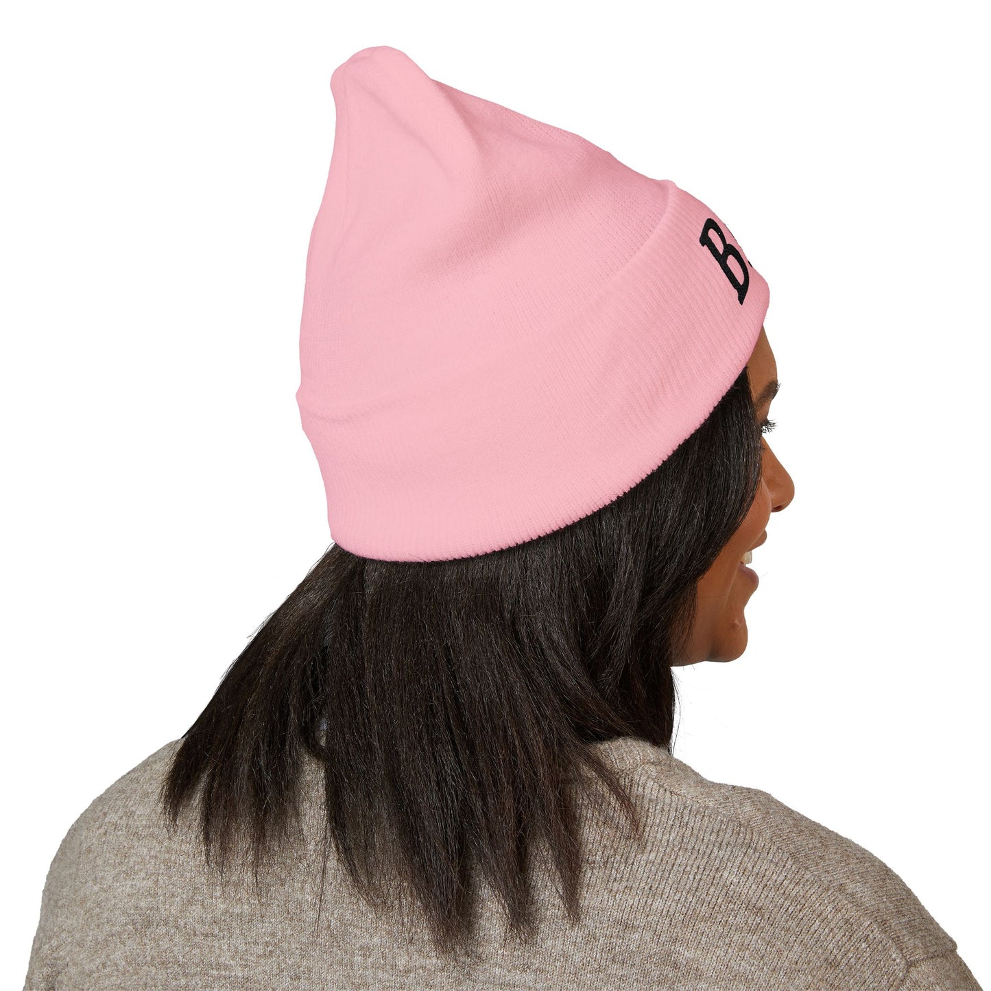 Black-Logo-Embroidered BRO Beanie
