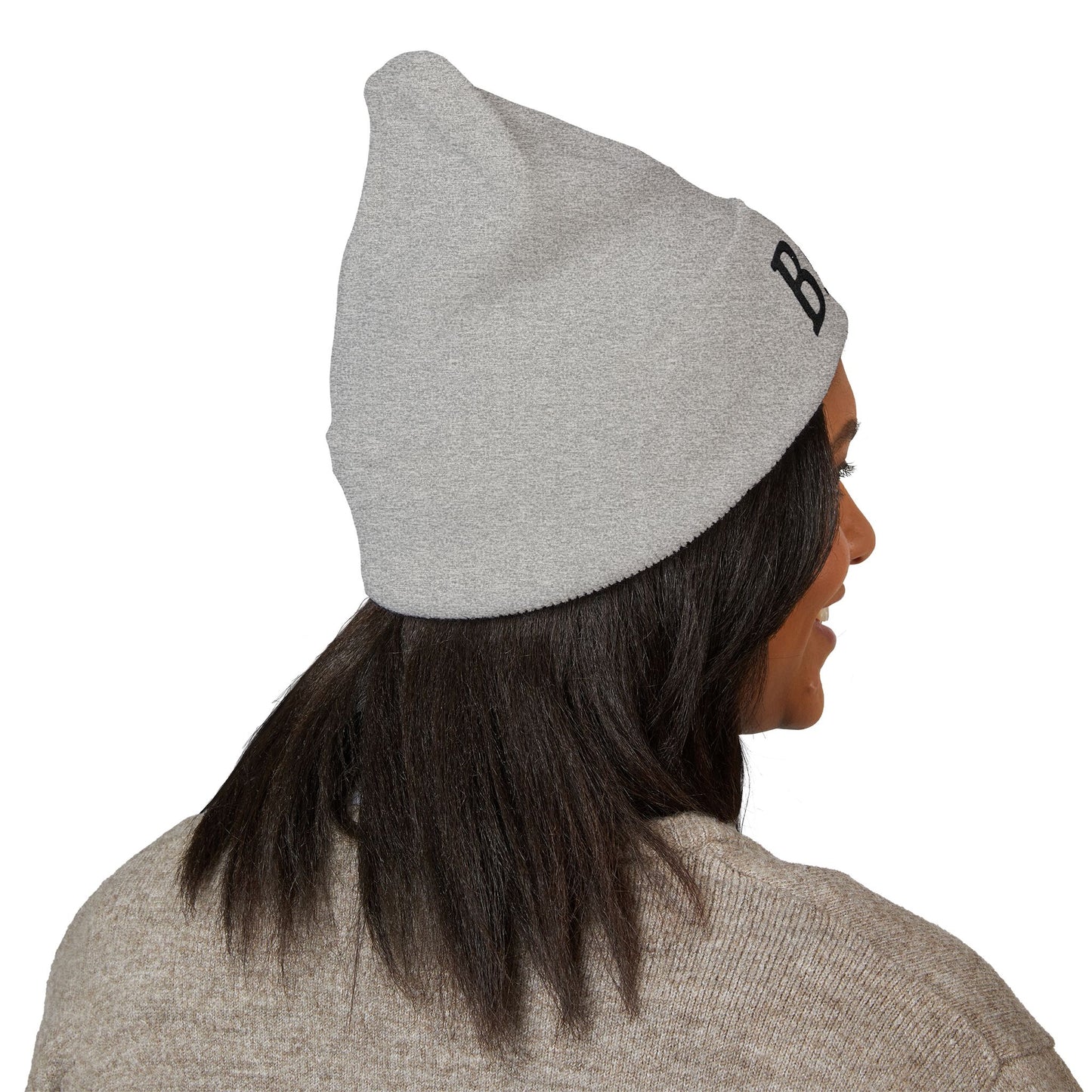 Black-Logo-Embroidered BRO Beanie