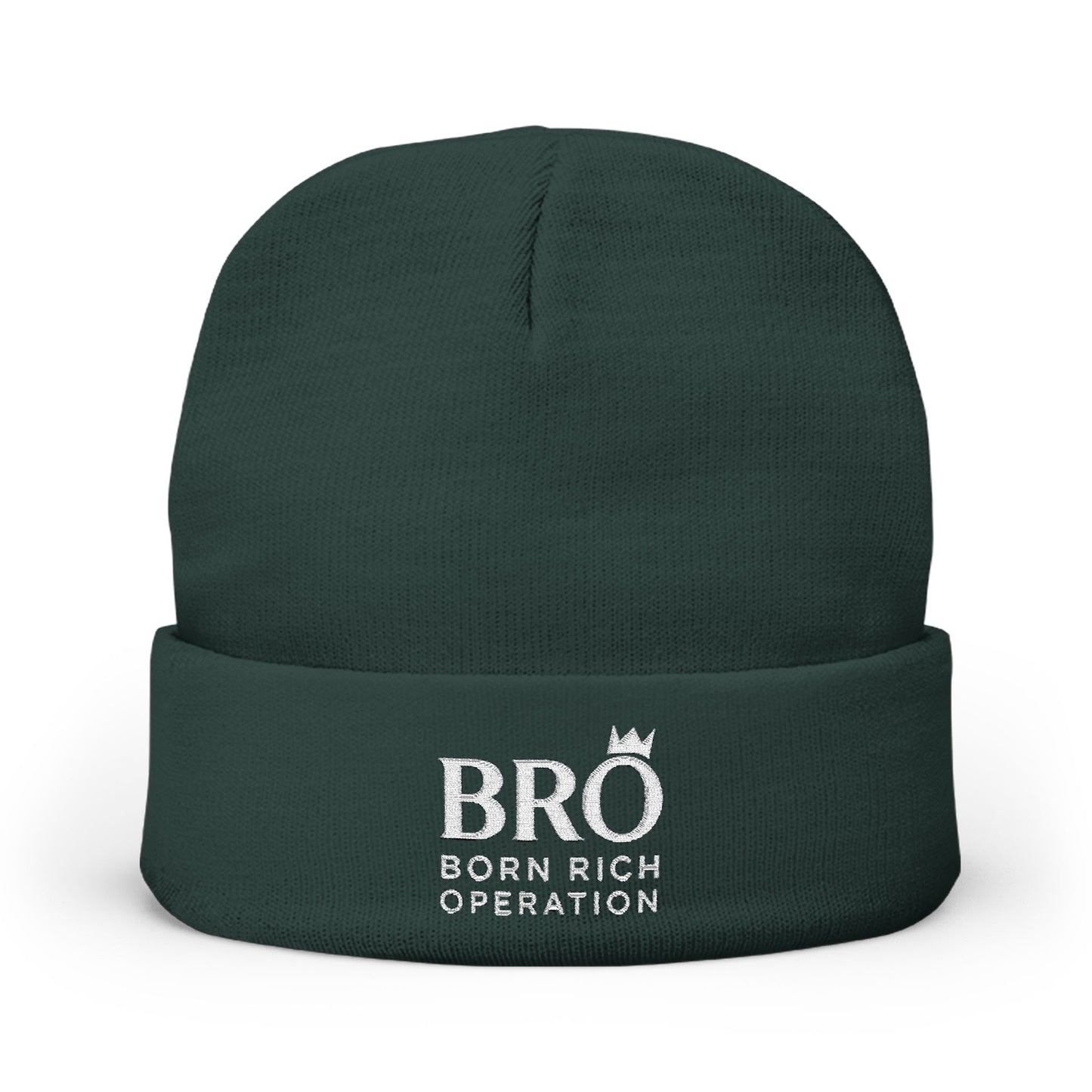 White Logo BRO Embroidery, Winter Hat